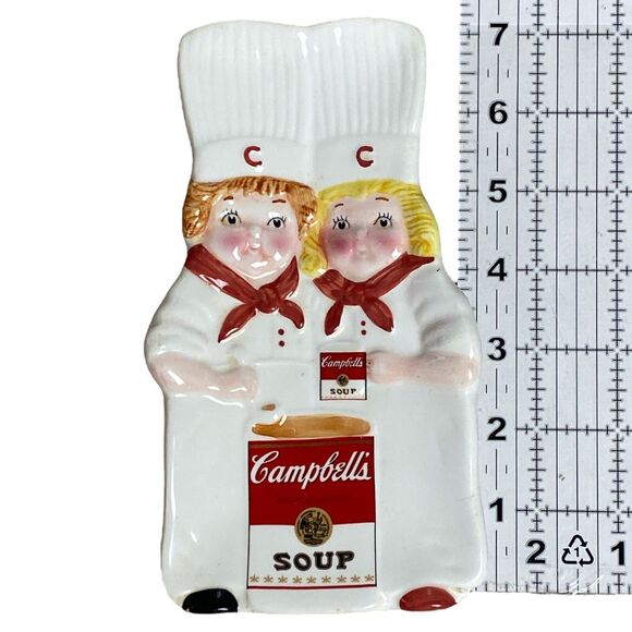 1998 Campbell’s Soup Kids Ceramic Spoon Rest Vintage Red White Kitchen Decor - Picture 4 of 6